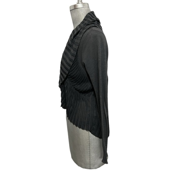 Angel of the North Gray Long Sleeve Cascading Waterfall Open Ribbed Cardigan Med - Picture 4 of 10
